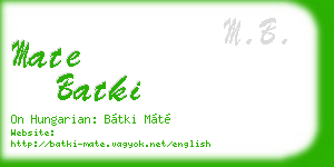 mate batki business card