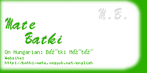 mate batki business card